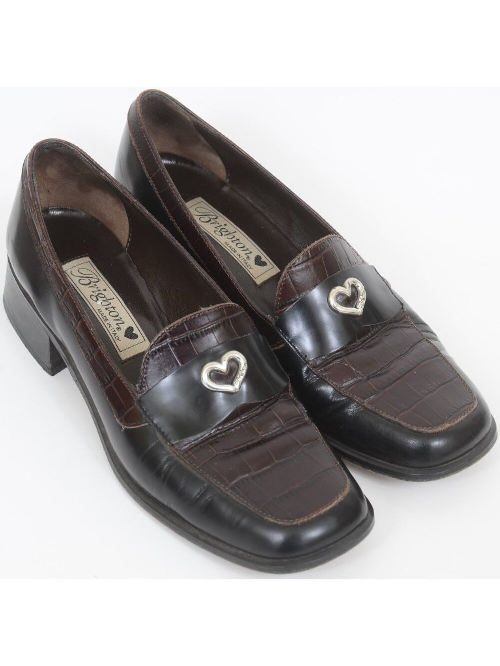 Brighton Jerri Womens 8.5M Chrome Hearts Leather Preppy Academia Italy Loafers